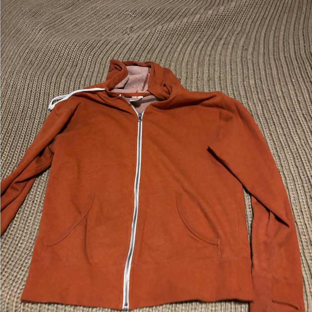 Rust Orange Zip-Up Hoodie